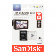 Карта памяти MicroSD SanDisk 64GB Class 10 (100 Mb/s) High Endurance + sd адаптер