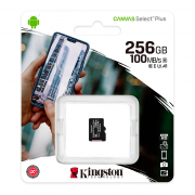 Карта памяти MicroSD Kingston 256Gb Class 10 Canvas Select Plus UHS-I U1 A1 (100Mb/s)