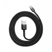 Кабель Micro USB2.0 Baseus Cafule - Micro 2.4A 1м серый + черный